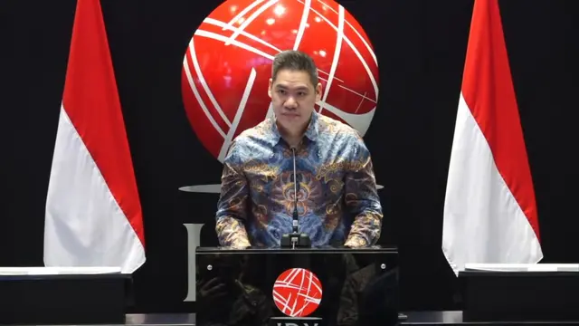 Direktur Utama PT Esa Medika Mandiri Tbk, Florian Chris Widjaja saat pencatatan saham di BEI, Rabu, (8/7/2026). (Foto: Liputan6.com/Tira Santia)