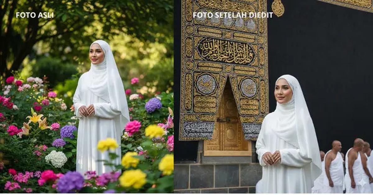 8 Salinan Text Prompt AI Gemini Edit Foto Depan Ka'bah, Bisa Jadi Doa dan Motivasi