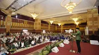 Gubernur Jawa Barat, Ridwan Kamil saat menghadiri peringatan Maulid Nabi Muhammad SAW 1441 H dan pembukaan Milad ke-22 Pusdai Jabar di Balai Asri Pusdai Jabar, Kota Bandung, Senin (2/12/19).