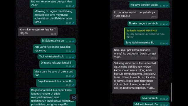 Beredar di Twitter Sebuah Percakapan Antara Yudo Andreawan, Pria yang Mengamuk di Stasiun Manggarai, dengan Kaprodi MIH FHUI Disorot Warganet (Twitter/bombomskii1)