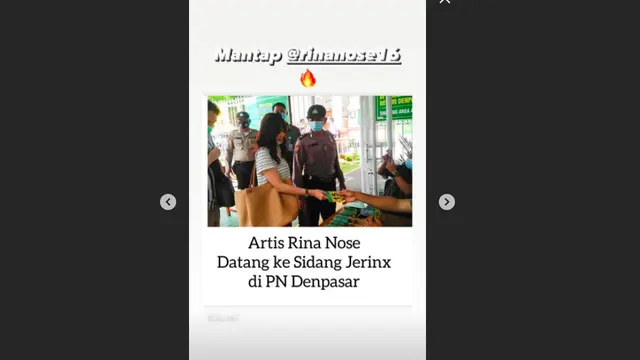 Rina Nose Hadir dalam Sidang Lanjutan Jerinx SID