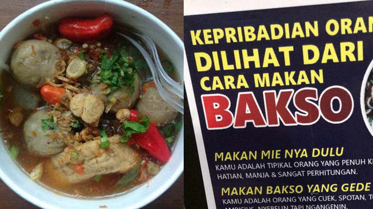 Tes kepribadian dari cara makan bakso. (Sumber: Twitter/@FOODFESS2