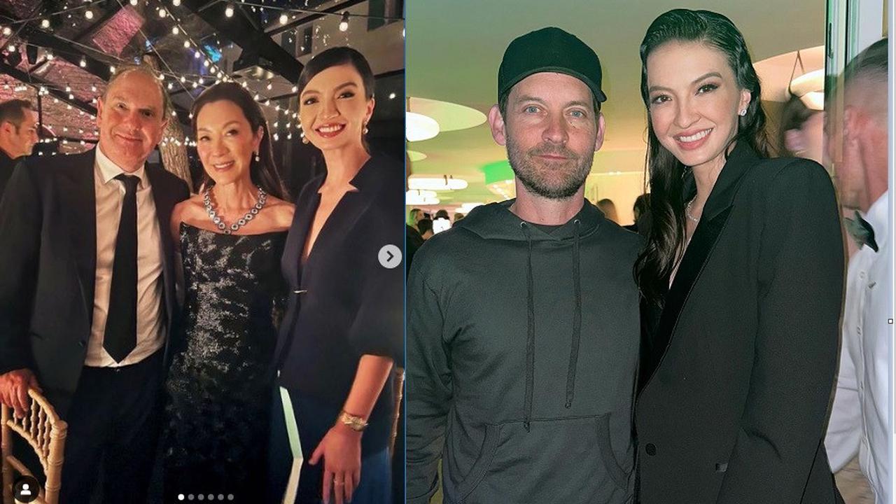 Raline Shah jumpa Michelle Yeoh dan Tobey Maguire bintang Spider-Man di Festival Film Cannes 2023 (Foto: Instagram ralineshah)