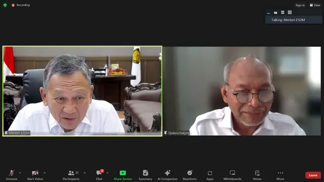 Menteri Energi dan Sumber Daya Mineral (ESDM) Arifin Tasrif, selaku Ketua Harian Dewan Energi Nasional (DEN),