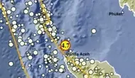 Gempa Magnitudo 4,7 mengguncang wilayah Kota Sabang Aceh, Kamis (25/4/2024). (Liputan6.com/ Dok BMKG)