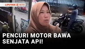 Pencuri sepeda motor beraksi dengan membawa senjata api. Pelaku sempat menodongkan senjata api sebelum berhasil melarikan diri.