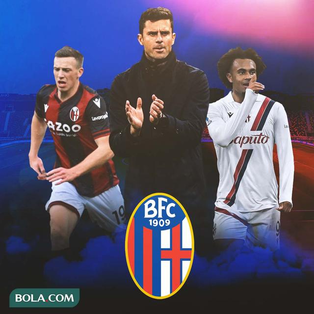 Bologna - Thiago Motta didampingi Joshua Zirkzee dan Lewis Ferguson