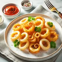 illustrasi cumi goreng teping copyright/ai generated