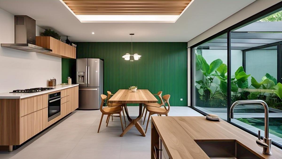6 Desain Dapur Islami Semi Terbuka Hijau dengan Sentuhan Gaya Kekinian