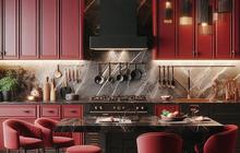 Inspirasi Desain Dapur Modern Hitam dan Merah yang Elegan dan Fungsional
