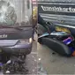 Tepat di Hari Ulang Tahun ke-488 Ibukota, bus Transjakarta menabrak 4 motor, 4 mobill, dan pejalan kaki akibat rem blong. (Twitter/TMC Polda Metro Jaya)