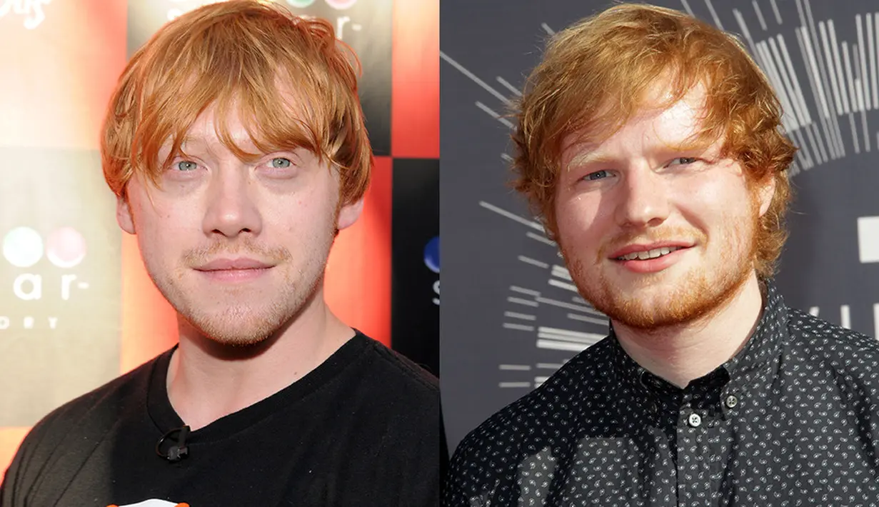 Ed Sheerand dan Rupert Grint pun sering banget dibilang mirip. Atau karena persamaan warna rambut aja? (HollywoodLife)