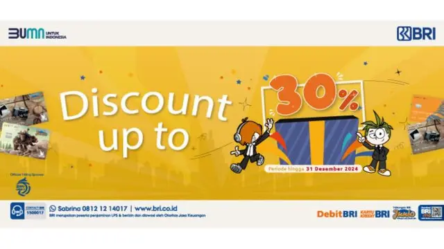 Diskon hingga 30% dari BRI