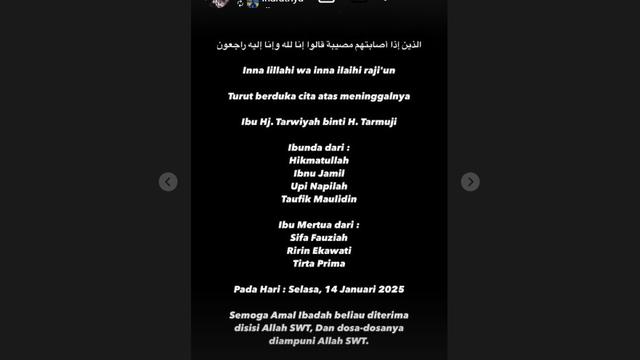 Ibunda Ibnu Jamil Meninggal Dunia