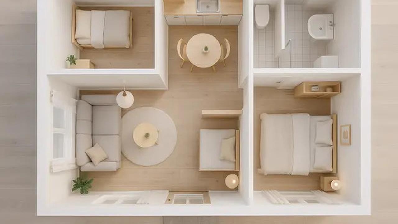 7 Gambar Desain Rumah Tipe 21 dengan 2 Kamar Tidur
