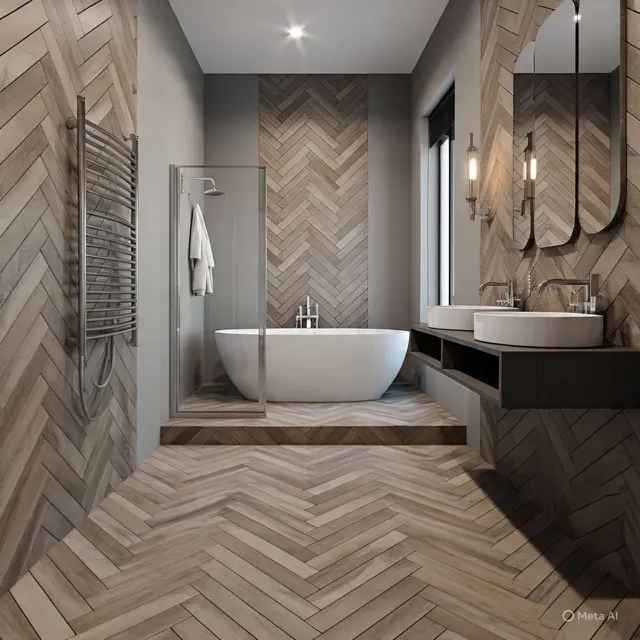 Model Keramik Herringbone Modern