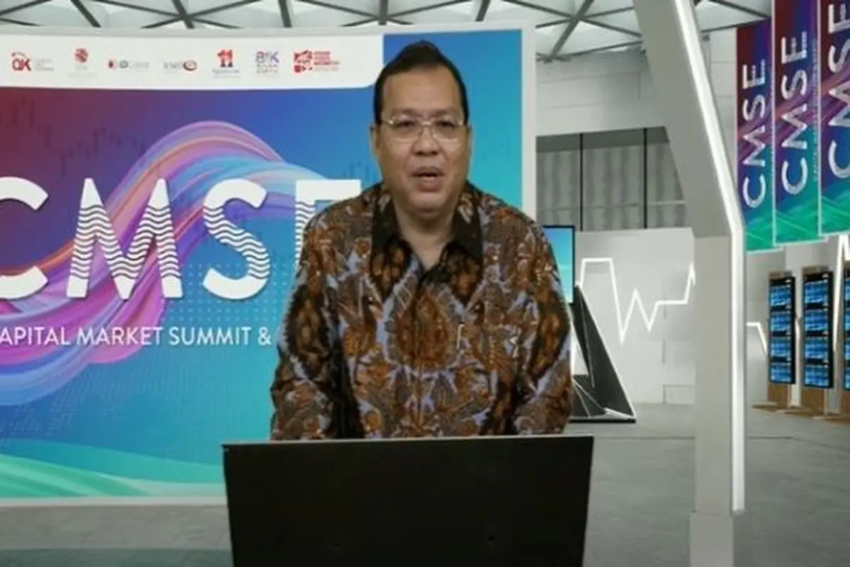 Direktur Utama Bursa Efek Indonesia (BEI), Iman Rachman pada acara Pembukaan Capital Market Summit & Expo 2022, Kamis (13/10/2022). (Foto: tangkapan layar/Elga N)
