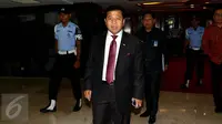 Ketua DPR Setya Novanto memilih memercayakan penyelesaian masalah tentang pencatutan nama Presiden terkait perpanjangan kontrak Freeport ke Mahkamah Kehormatan Dewan (MKD), Jakarta, Selasa (17/11/2015). (Liputan6.com/JohanTallo)