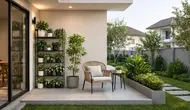 10 Inspirasi Model Teras Rumah dengan Rak Tanaman dan Kursi Santai yang Asri dan Nyaman