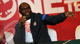 Pelatih Timnas Indonesia, Jacksen F Tiago juga berharap laga melawan Kyrgyzstan ini akan mampu mengasah feeling dan kemampuan agar pemain Timnas Indonesia menjadi lebih agresif (Liputan6.com/Helmi Fithriansyah)