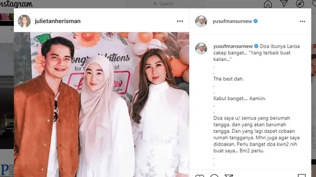 Ustaz Yusuf Mansur kagum dengan doa ibunda Larissa Chou