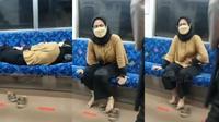 Viral Wanita Rebahan di KRL, Alami Nyeri Menstruas Malah Diejek dan Direkam Penumpang Lain hingga Viral (Sumber: TikTok/masen_nyepur)