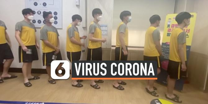 VIDEO: Peserta Wajib Militer Korsel Diperiksa Virus Corona