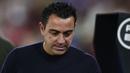 Pelatih kepala Barcelona, Xavi Hernandez saat laga pekan pertama Liga Spanyol 2023/2024 melawan Getafe di Coliseum Alfonso Perez Stadium, Getafe, Spanyol, 14 Agustus 2023 WIB. (AP Photo/Alvaro Medranda)