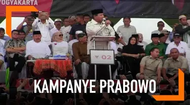 Prabowo  Subianto melanjutkan kampanye terbukaknya di Yogyakarta. Di hadapan pendukungnya Prabowo tampak menggebrak-gebrak podium saat berorasi.