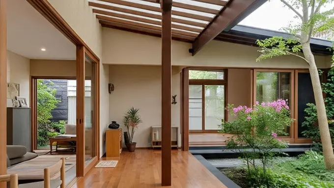 Gambar Rumah Sederhana dengan Langit-langit Terbuka (Sumber: Meta AI)