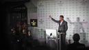 Penyerang Real Madrid, Cristiano Ronaldo, memberikan sambutan saat peresmian Hotel Pestana CR7 Lisbon. Mantan bintang Manchester United ini menyiapkan dana 80 juta dollar AS untuk membangun empat hotel. (AFP/Patricia De Melo Moreira)