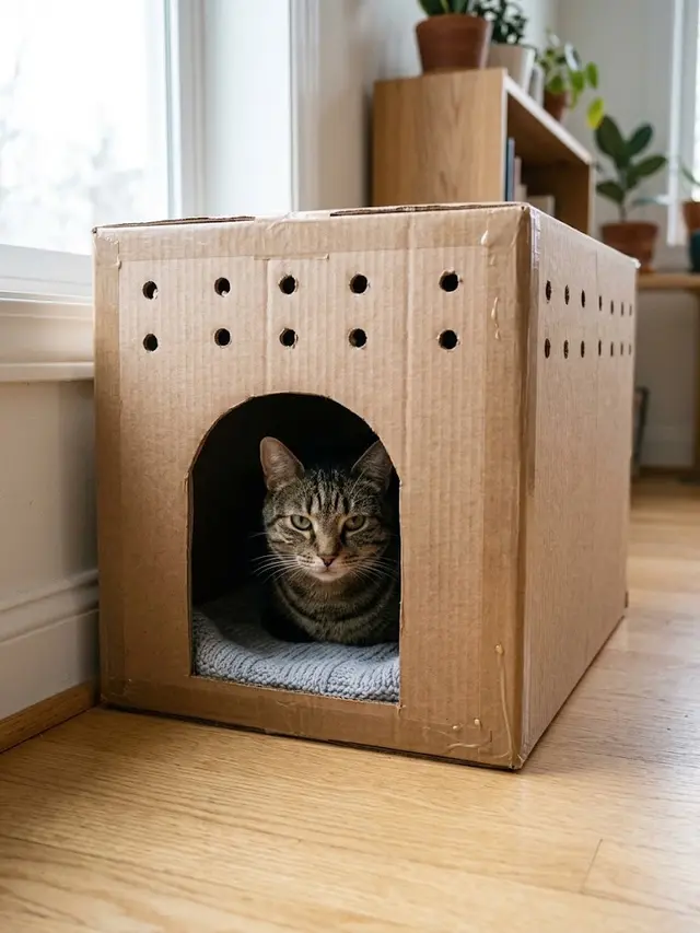 Cara Membuat Kandang Kucing dari Kardus