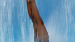 Aksi peloncat indah dari berbagai negara dalam rangka tes event cabang akuatik Asian Games 2018 di kolam renang Senayan, Jakarta yang akang berlangsung dari tanggal 5-15 Desember 2017.  (Bola.com/Peksi Cahyo)