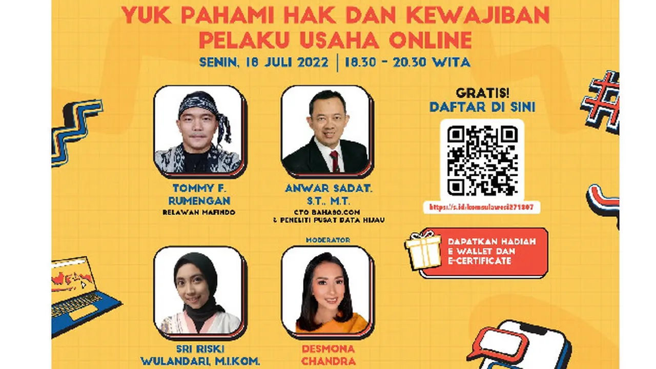 Webinar "Yuk Pahami Hak dan Kewajiban Pelaku Usaha Daring"