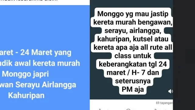 Calo tiket kereta api mudik lebaran 2025 merajalela di media sosial