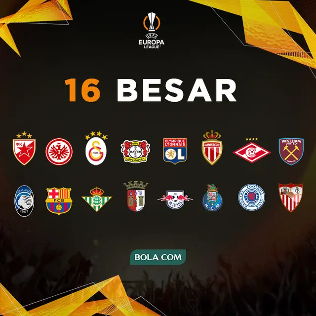 UEFA - Europa League Ilustrasi Logo 16 Besar