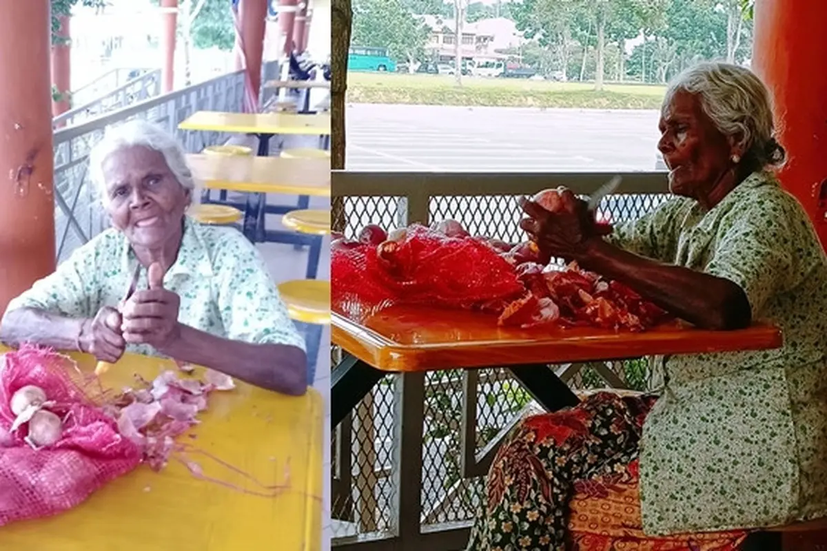 Demi Sambung Hidup, Nenek Usia 84 Tahun Ini Rela Kerja Mengupas Bawang