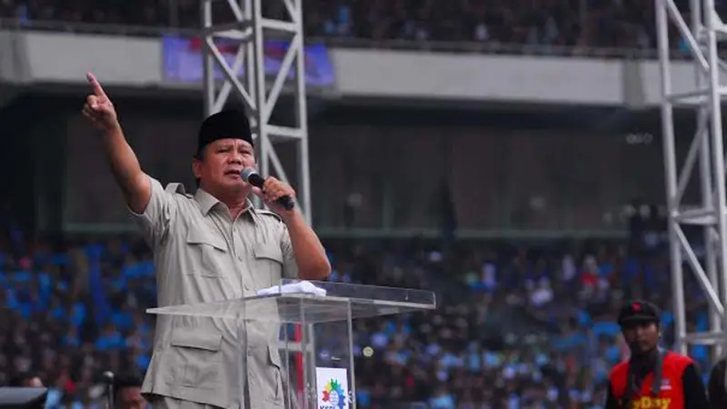 Prabowo pidato di GBK dalam rangka May Day