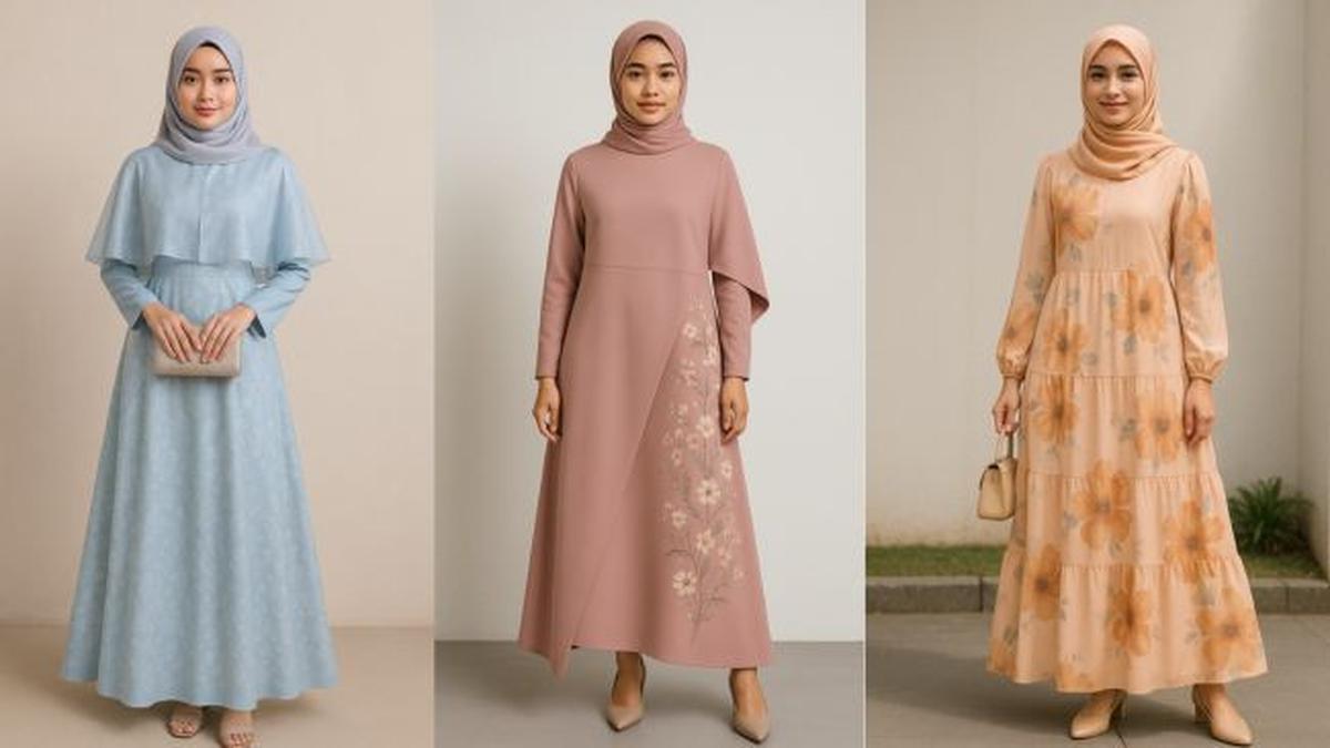 7 Inspirasi Gamis Motif Floral Warna Pastel Terbaru, Tampil Anggun di 2025
