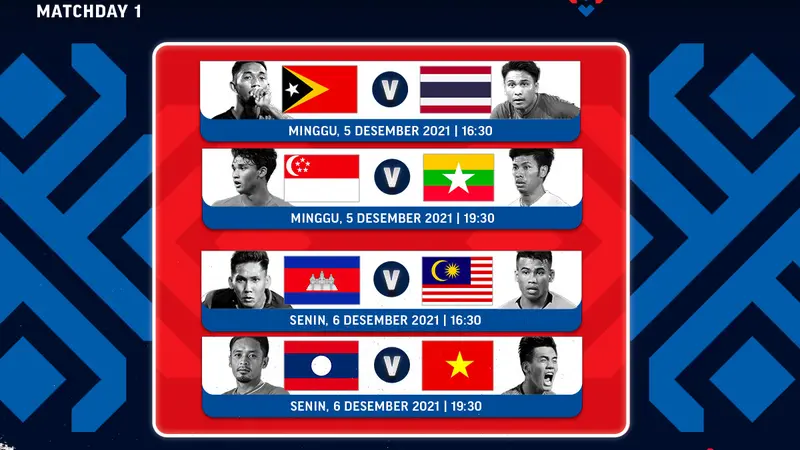 jadwal pertandingan Piala AFF Suzuki Cup 2020 mulai Minggu, 5 - 6 Desember 2020