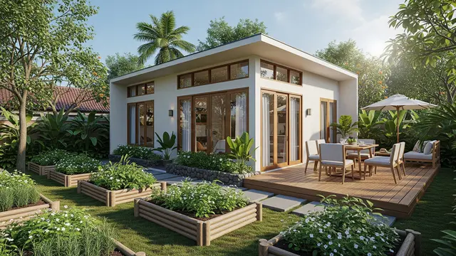 Model Rumah Mungil Tapi Punya Kebun dan Teras Samping yang Lega