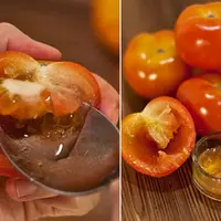 Ilustrasi tomat dan madu. (via: runaway.mk)