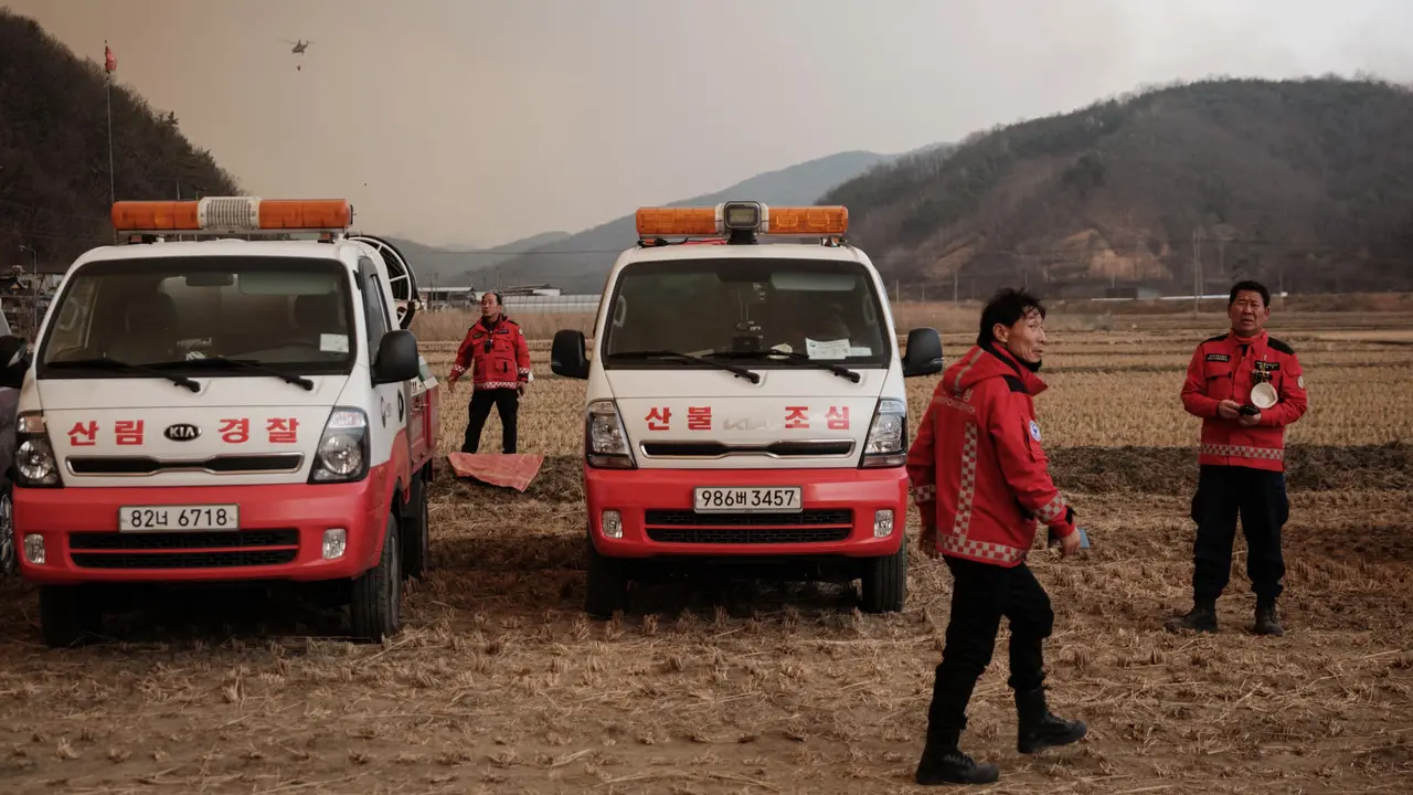 Puluhan Helikopter dan Ribuan Personel Tanggap Darurat Dikerahkan Padamkan Kebakaran Hutan Korea Selatan