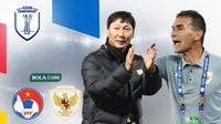 Duel pelatih Timnas Vietnam U-23 Vs Timnas Indonesia U-23 di Piala AFF U-23 2025. (Bola.com/Wiwig Prayugi)