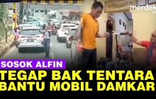 VIDEO: Tegap Bak Tentara, Sosok Alfin Tuai Pujian Buka Jalur Mobil Damkar