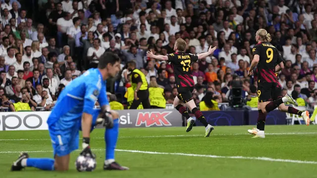 Foto: Real Madrid Vs Man City Berakhir Imbang, Vinicius dan Kevin De Byurne Cetak Gol Memukau ke Gawang Kompatriot