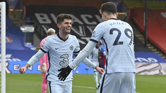 FOTO: Christian Pulisic Cetak Brace, Chelsea Lumat Crystal Palace 4-1 - Christian Pulisic; Kai Havertz