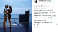 Berikut gaya busana dan keromantisan Dewi Perssik dan suami saat honeymoon di Maladewa. (Foto: instagram/anggawijaya88)