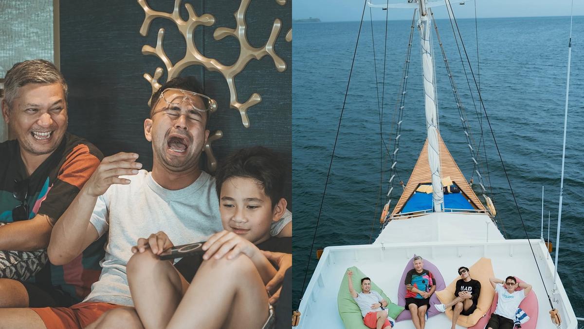 7 Potret Rafathar Diajak Geng The Dudas Minus One Liburan, Nyantai di Kapal Pinisi