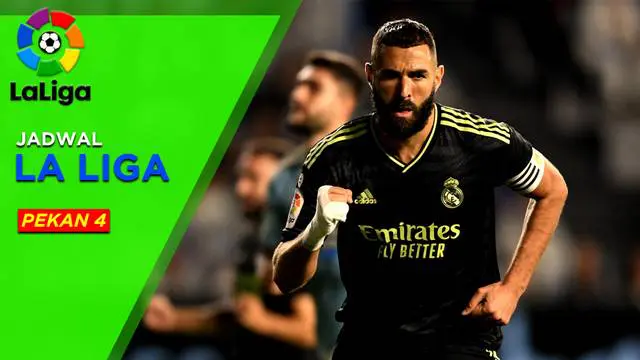 Berita Motion Grafis, Jadwal Liga Spanyol Pekan 4, Real Madrid dan Barcelona Bersaing Puncaki Klasemen.